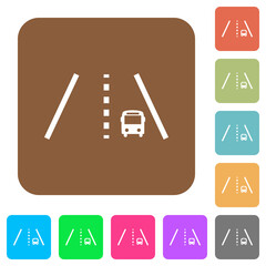 Canvas Print - Bus lane rounded square flat icons