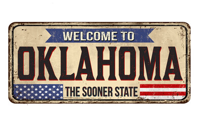 Wall Mural - Welcome to Oklahoma vintage rusty metal sign