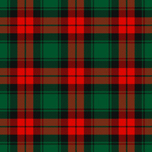 Christmas Red, Dark Green And Black Tartan Plaid Vector Seamless Pattern. Rustic Xmas Background. Traditional Scottish Woven Fabric. Lumberjack Shirt Flannel Textile. Pattern Tile Swatch Included.