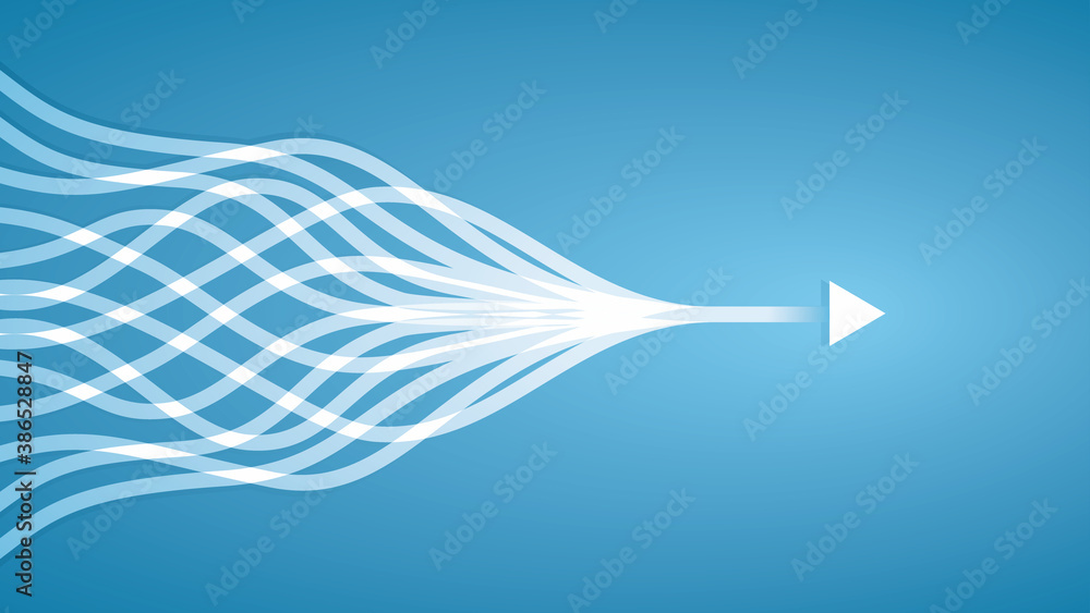 Abstract intertwined flowing arrows. Vector illustration. EPS10. Stock ...
