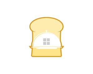 Sticker - Simple bread with serving plate house inside