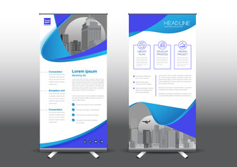 Wall Mural - RollUp template vector illustration, Designed for style applied to the expo. Publicity banners, business model vertical.