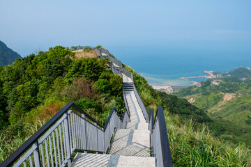 Sticker - Panoramic View of The Beautiful Coastline, Yinyang Sea, Geographic Park, New Taipei City