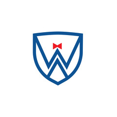 Wall Mural - Security Logo with letter of W