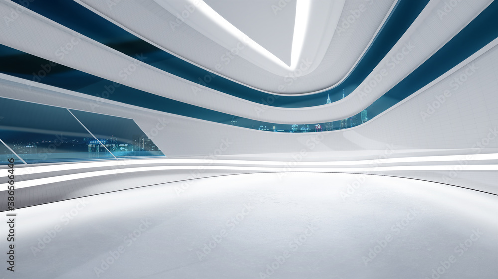 3D rendering futuristic interior design Stock Illustration | Adobe Stock