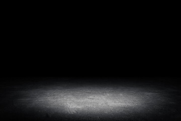 Wall Mural - abstract image of studio dark room concrete floor grunge texture background.