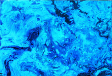 Painting, Contemporary Art. Watercolor Stains Blue Black. Monotype Technique, Abstract Texture Background For Your Design Imitation Marble, Granite. Paper Marbling Aqueous Unique Surface Design