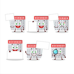 Sticker - December calendar cartoon character bring information board