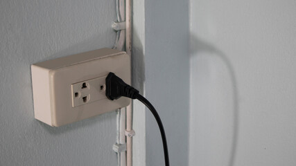 power socket, connect plugs  with long power cable.