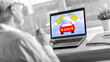 © thodonal - Car insurance concept on a laptop screen