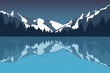 © krissikunterbunt - blue snowy mountain landscape by the lake winter background vector illustration EPS10