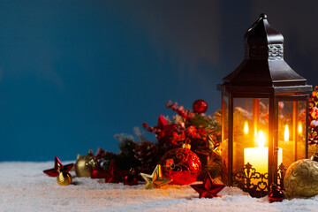 Christmas lantern and decorations