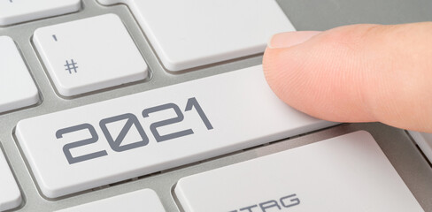 Wall Mural - a keyboard with a labeled button - 2021