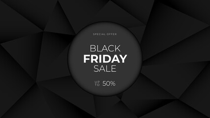 Black Friday Sale Vector Offer with geometry background 