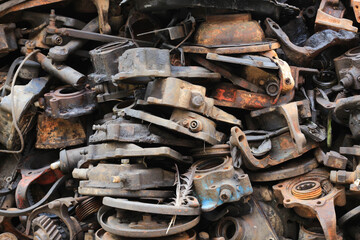 Wall Mural - Many old automotive spare parts,Machine parts