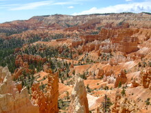 Stunning Bryce Canyon, Utah, USA. Spectacular Bright Orange Rock Formations, Created By Natural Erosion.
