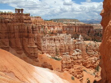 Stunning Bryce Canyon, Utah, USA. Spectacular Bright Orange Rock Formations, Created By Natural Erosion.