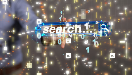digital search bar engine touch digital 3d concept
