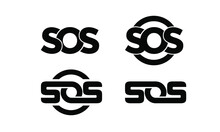 Set Collection Sos Black With Circle  Logo Icon Design Vector