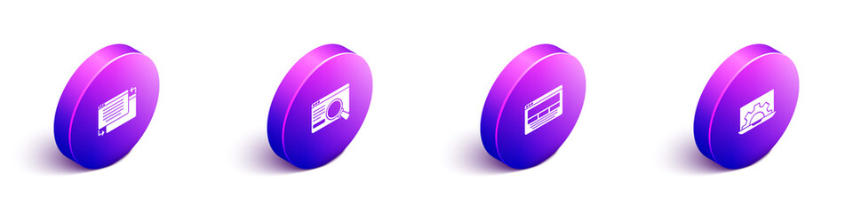 Set Isometric UI or UX design, , and Web development icon. Vector.