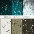 © Mangata Work - Set of terrazzo style seamless patterns. Premium Vector