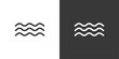 Waves on the sea. Isolated icon on black and white background. Weather vector illustration