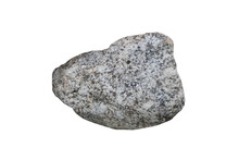 Plutonic Granite  Rock Isolated On White Background. Its Three Main Minerals Are Feldspar, Quartz, And Mica, Which Occur As Silvery Muscovite Or Dark Biotite Or Both. 