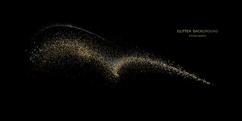 Wall Mural - gold stardust light, glitter background
