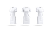 Blank White Cloth Dress Mockup, Front And Side View