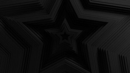 Wall Mural - Abstract star shaped blinds oscilation background. Minimal dark clean corporate backdrop. 3D star wavy surface. Geometric elements displacement.