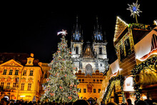 Christmas Market In Prague, Czech Republic.