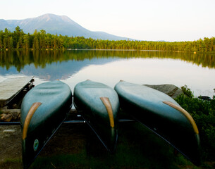 Morning at a lake near Mt. Katahdin, Maine