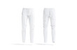 Blank white sport pants mockup, front and back view