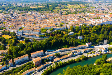 Wall Mural - Panoramic view from above on the city Angouleme. France