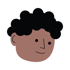 Wall Mural - afro young man head character icon