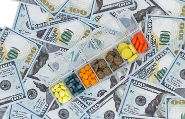 Sticker - medical drugs and U.S. dollars