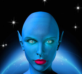 Wall Mural - the face of an alien