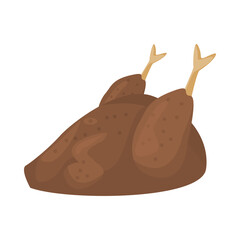 Sticker - delicious turkey meat isolated icon