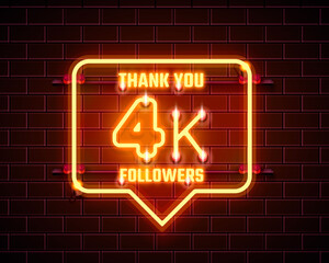 Canvas Print - Thank you followers peoples, 4k online social group, happy banner celebrate, Vector