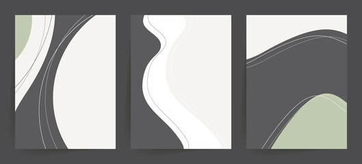 Wall Mural - elegant, trendy abstract shapes backgrounds. minimal cover design templates. set of 3 minimalist, ab