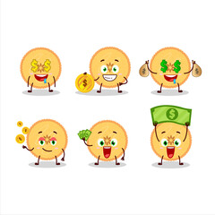 Sticker - Savory pie cartoon character with cute emoticon bring money