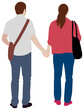 © barks - People (daily common life ) silhouette vector illustration / couple, behind
