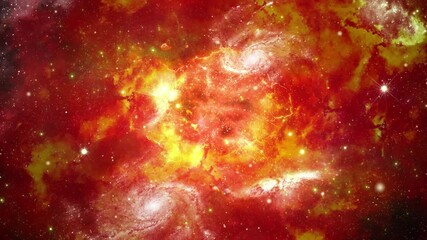 Wall Mural - 4K Loop Animation Tube Nebula And Particle Star Camera Flying to Light Fortune. 3D Galaxy with star glow light fortune Deep Space. Science, astronomy, Nebula, Dust particles Clouds, black holes