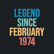 © NetArt - Legend since February 1974 - retro vintage birthday typography design for Tshirt