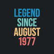 © NetArt - Legend since August 1977 - retro vintage birthday typography design for Tshirt