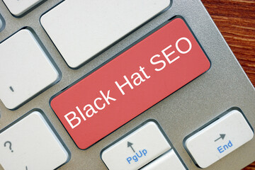 Wall Mural - Financial concept about Black Hat SEO  with sign on the sheet.