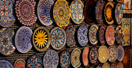 Wall Mural - decorative plates in the souk