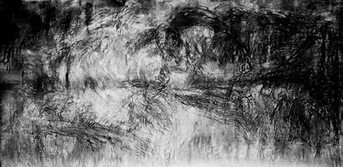 Wall Mural - Grunge black and white abstract distress background or texture.