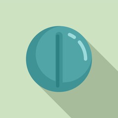 Sticker - Round pill icon. Flat illustration of round pill vector icon for web design