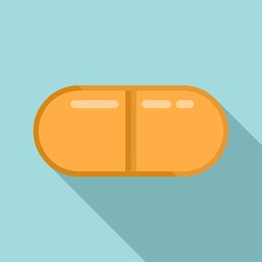 Sticker - Medicine pill icon. Flat illustration of medicine pill vector icon for web design